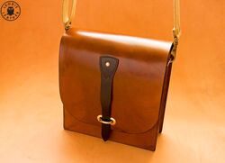 Antique Brown Leather Messenger Bag