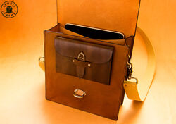 Antique Brown Leather Messenger Bag