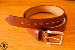 devon oak bark leather belt