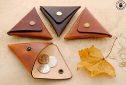 Leather coin pouch