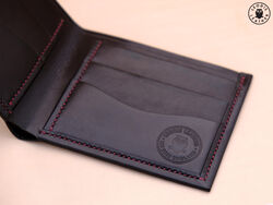 Leather buffalo calf wallet