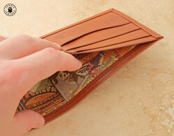 Leather kangaroo wallet